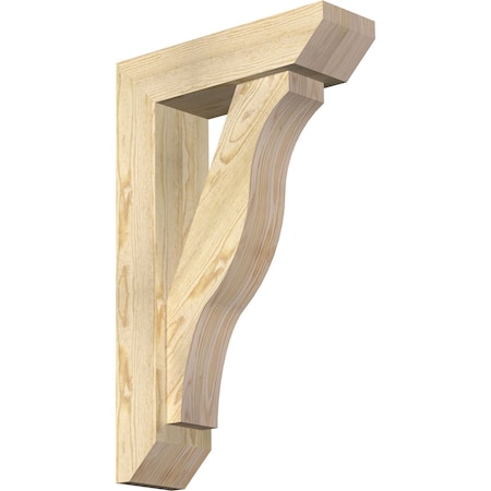 Ekena Millwork Funston Slat Rough Sawn Bracket w/ Offset Brace, Douglas Fir, 6"W x 20"D x 32"H BKT0604X20X32FST06RDF